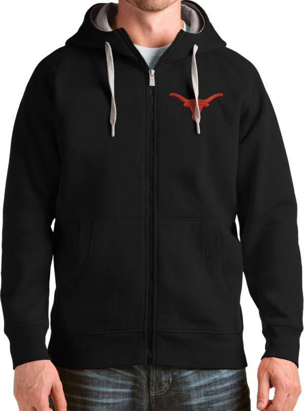Antigua Men's Texas Longhorns Victory Full-Zip Black Hoodie