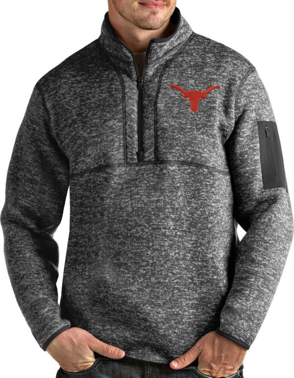 Antigua Men's Texas Longhorns Grey Fortune Pullover Jacket