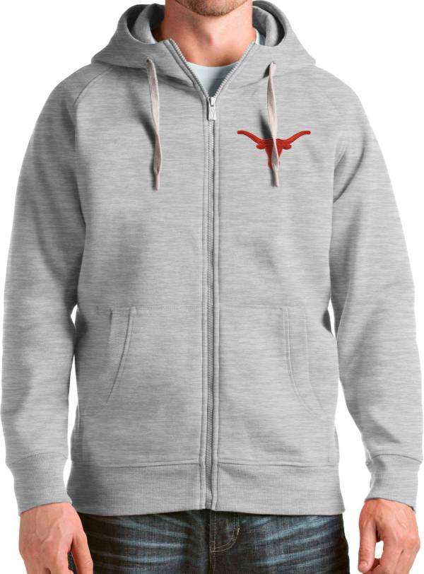 Antigua Men's Texas Longhorns Grey Victory Full-Zip Hoodie