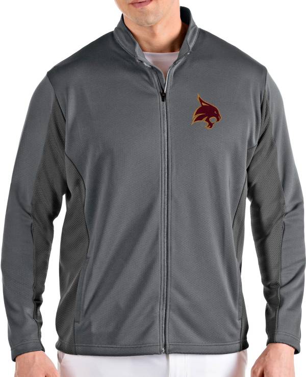 Antigua Men's Texas State Bobcats Grey Passage Full-Zip Jacket