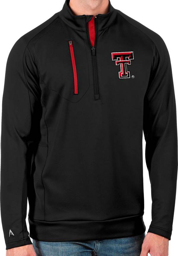 Antigua Men's Texas Tech Red Raiders Black Generation Half-Zip Pullover Shirt