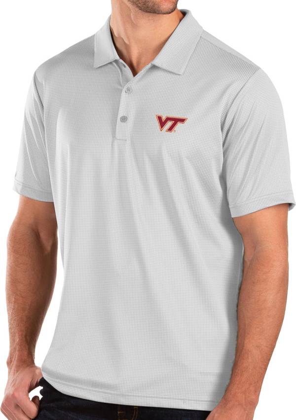 Antigua Men's Virginia Tech Hokies Balance White Polo