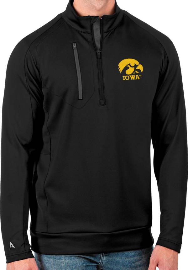 Antigua Men's Iowa Hawkeyes Black Generation Half-Zip Pullover Shirt