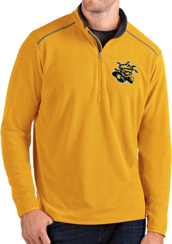 Antigua Men's Wichita State Shockers Gold Glacier Quarter-Zip Shirt