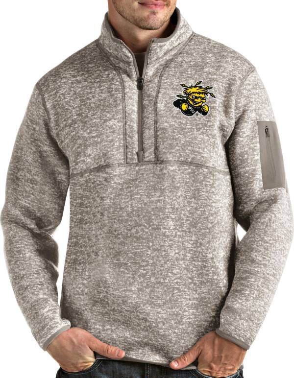 Antigua Men's Wichita State Shockers Oatmeal Fortune Pullover Black Jacket