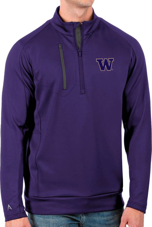 Antigua Men's Washington Huskies Purple Generation Half-Zip Pullover Shirt product image