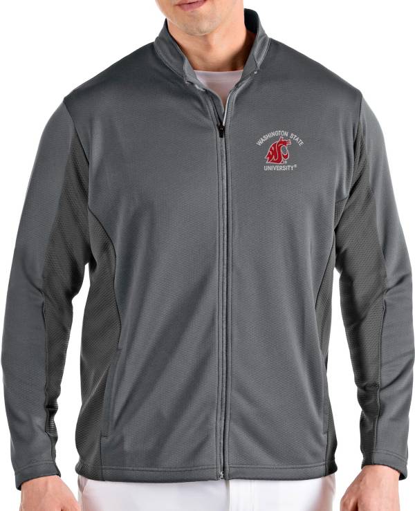 Antigua Men's Washington State Cougars Grey Passage Full-Zip Jacket