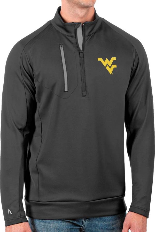 Antigua Men's West Virginia Mountaineers Grey Generation Half-Zip Pullover Shirt