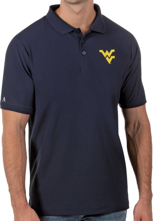Antigua Men's West Virginia Mountaineers Blue Legacy Pique Polo product image
