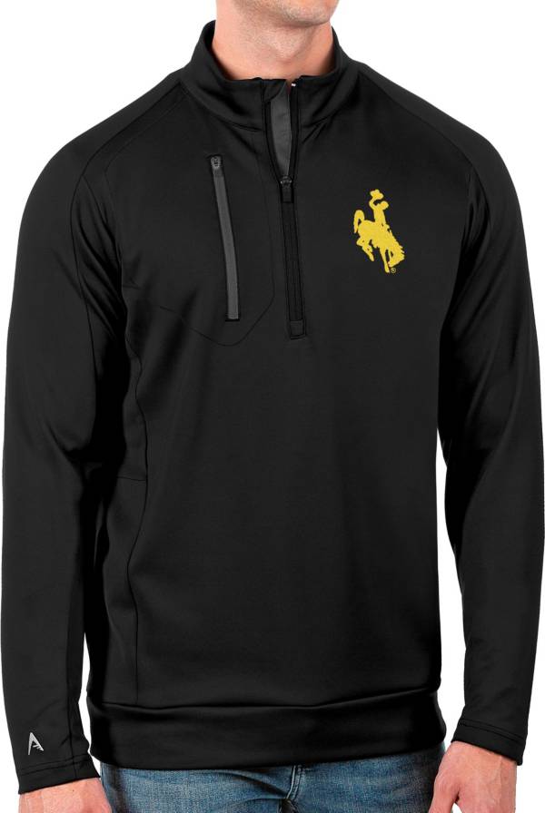 Antigua Men's Wyoming Cowboys Black Generation Half-Zip Pullover Shirt