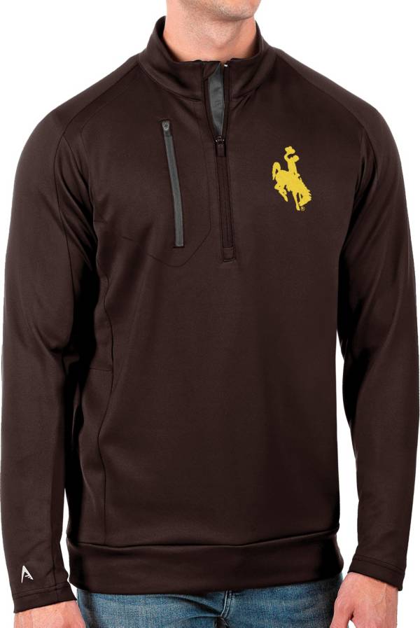 Antigua Men's Wyoming Cowboys Brown Generation Half-Zip Pullover Shirt