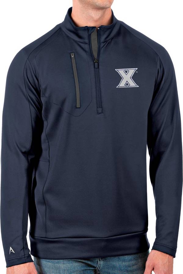 Antigua Men's Xavier Musketeers Blue Generation Half-Zip Pullover Shirt