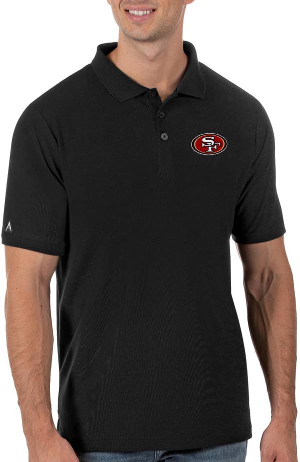 Antigua Men's San Francisco 49ers Legacy Pique Black Polo