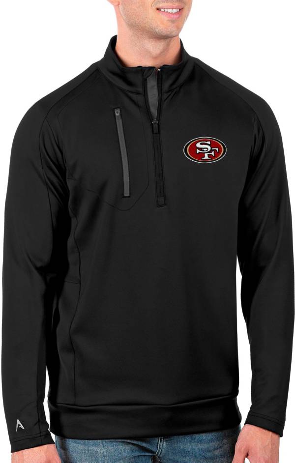 Antigua Men's Tall San Francisco 49ers Black Generation Half-Zip Pullover