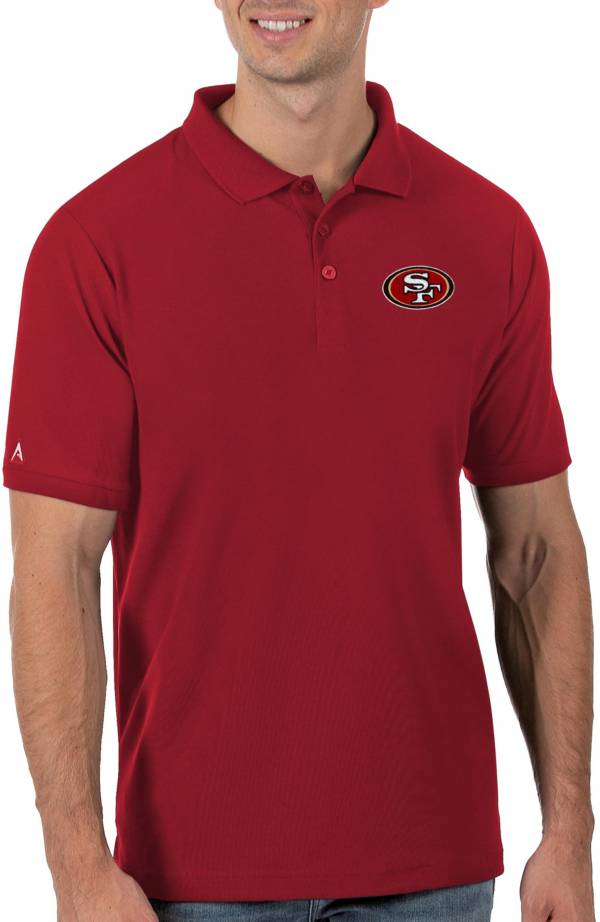 Antigua Men's San Francisco 49ers Red Legacy Pique Polo