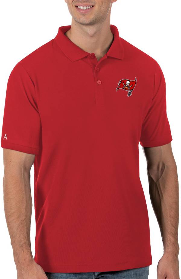 Antigua Men's Tampa Bay Buccaneers Red Legacy Pique Polo