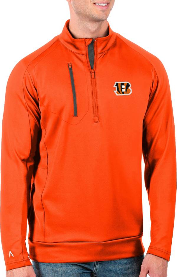 Antigua Men's Cincinnati Bengals Orange Generation Half-Zip Pullover