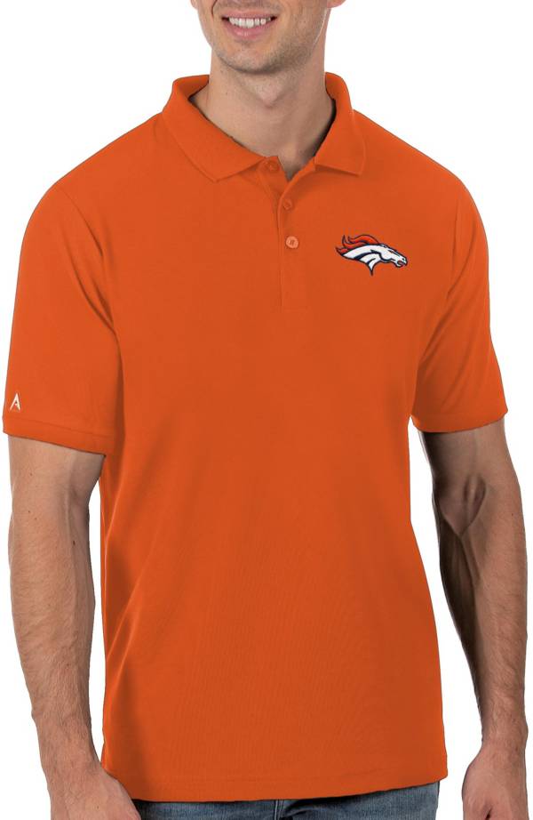 Antigua Men's Denver Broncos Orange Legacy Pique Polo