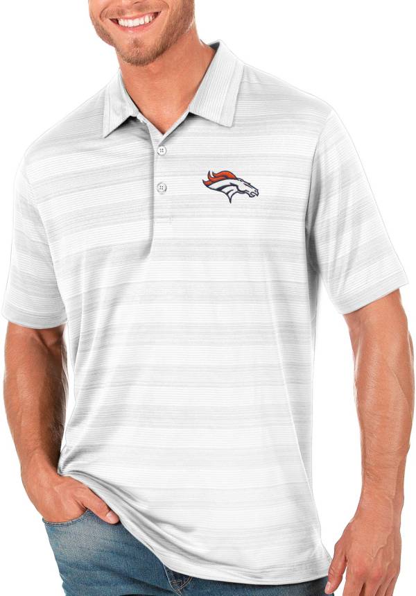 Antigua Men's Denver Broncos Compass White Polo