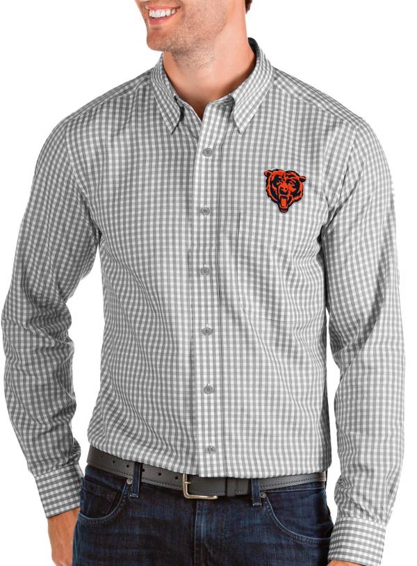 Antigua Men's Chicago Bears Grey Structure Button-Down Dress Shirt