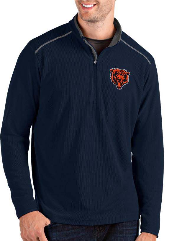 Antigua Men's Chicago Bears Navy Glacier Quarter-Zip Pullover