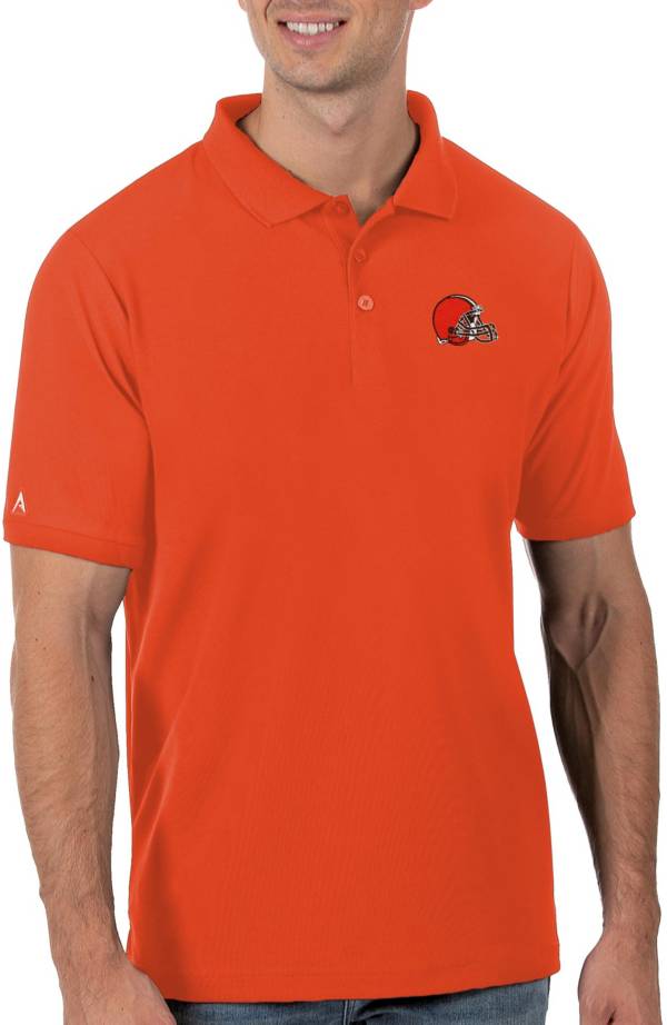 Antigua Men's Cleveland Browns Orange Legacy Pique Polo