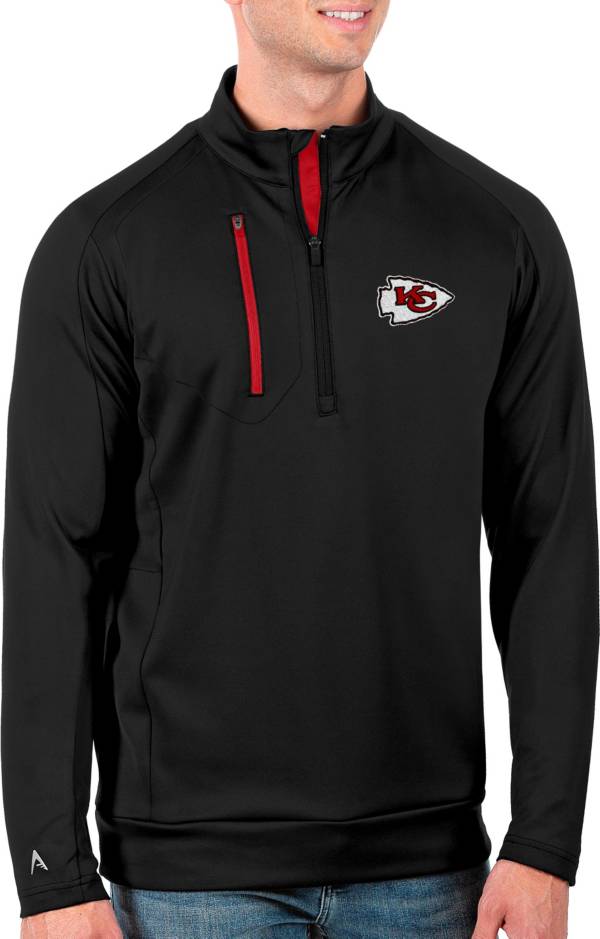 Antigua Men's Kansas City Chiefs Black Generation Half-Zip Pullover