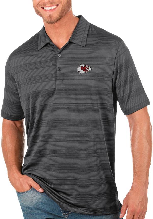 Antigua Men's Kansas City Chiefs Grey Compass Polo