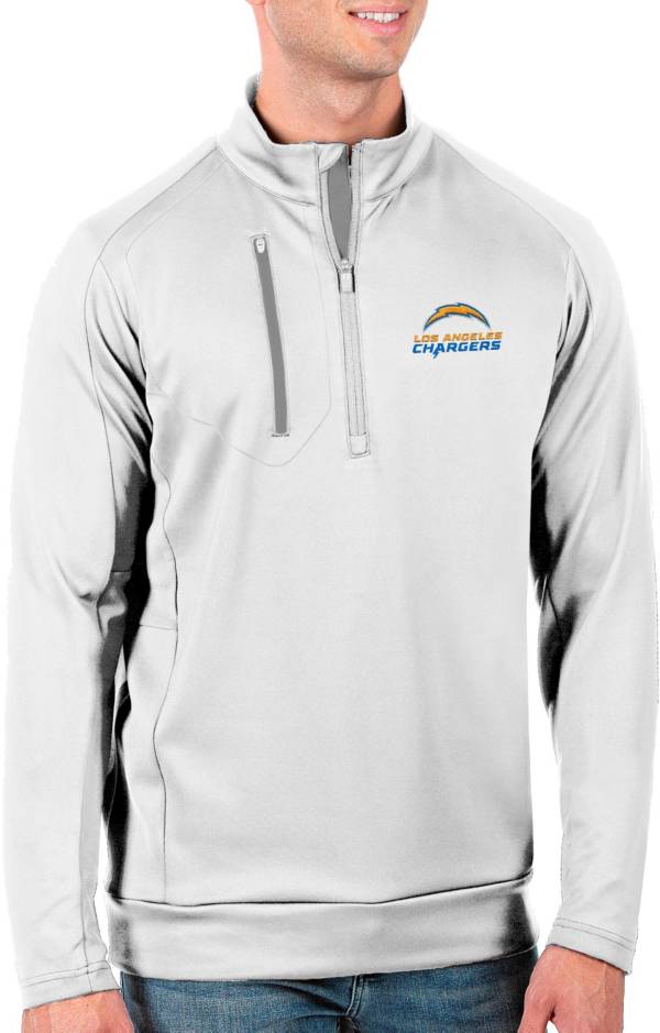 Antigua Men's Los Angeles Chargers White Generation Half-Zip Pullover