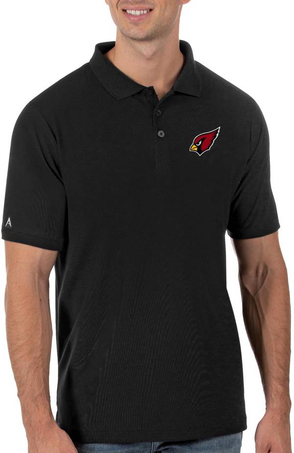 Antigua Men's Arizona Cardinals Legacy Pique Black Polo