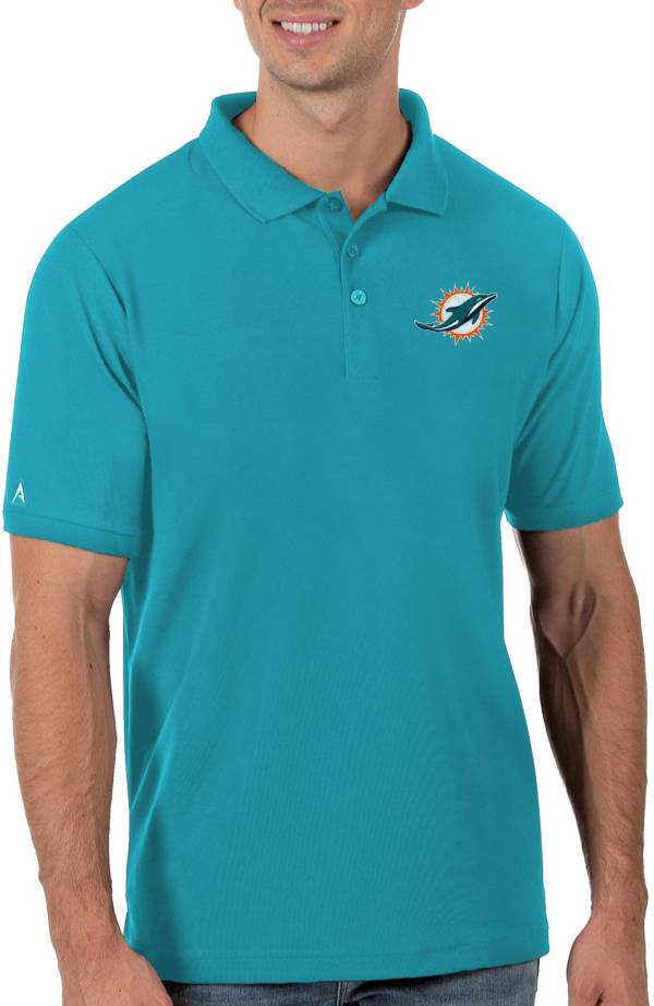 Antigua Men's Miami Dolphins Aqua Legacy Pique Polo