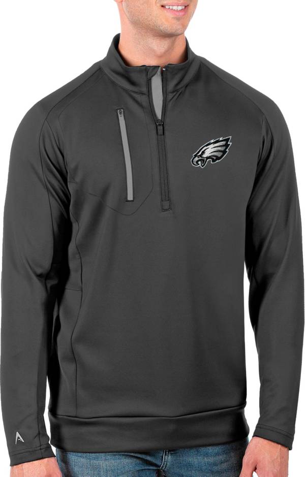 Antigua Men's Philadelphia Eagles Grey Generation Half-Zip Pullover