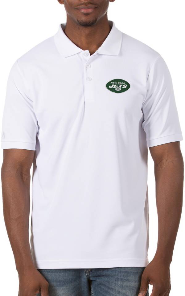 Antigua Men's New York Jets Legacy Pique White Polo product image
