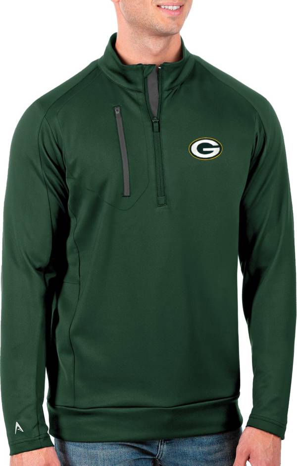 Antigua Men's Green Bay Packers Green Generation Half-Zip Pullover