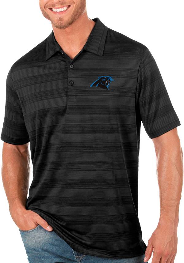 Antigua Men's Carolina Panthers Compass Black Polo