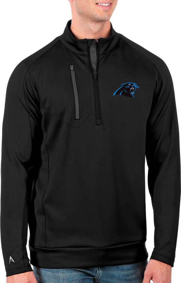 Antigua Men's Carolina Panthers Black Generation Half-Zip Pullover