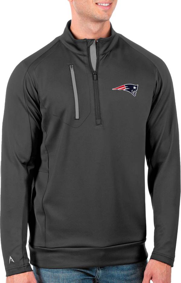 Antigua Men's New England Patriots Grey Generation Half-Zip Pullover