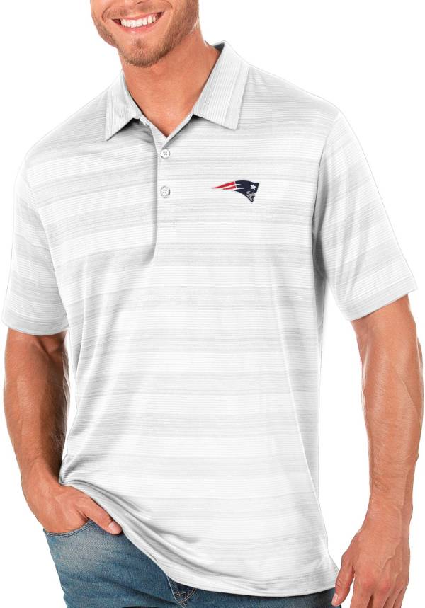 Antigua Men's New England Patriots Compass White Polo