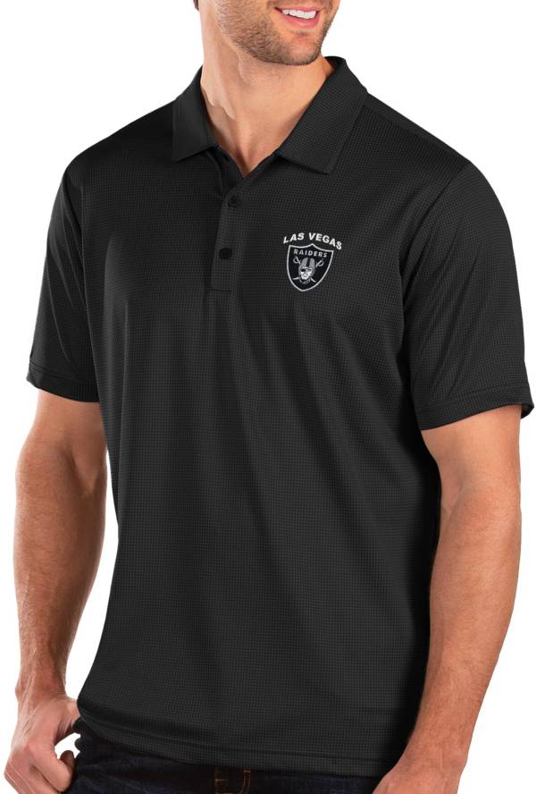 Antigua Men's Las Vegas Raiders Balance Black Polo