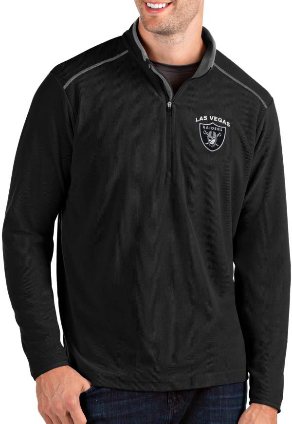 Antigua Men's Las Vegas Raiders Glacier Black/Grey Quarter-Zip Pullover product image