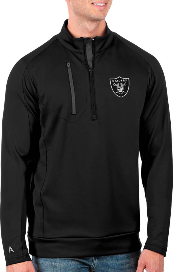 Antigua Men's Las Vegas Raiders Black Generation Half-Zip Pullover