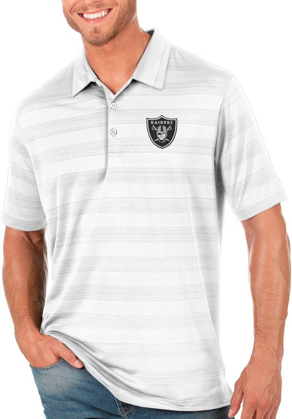 Antigua Men's Las Vegas Raiders Compass White Polo