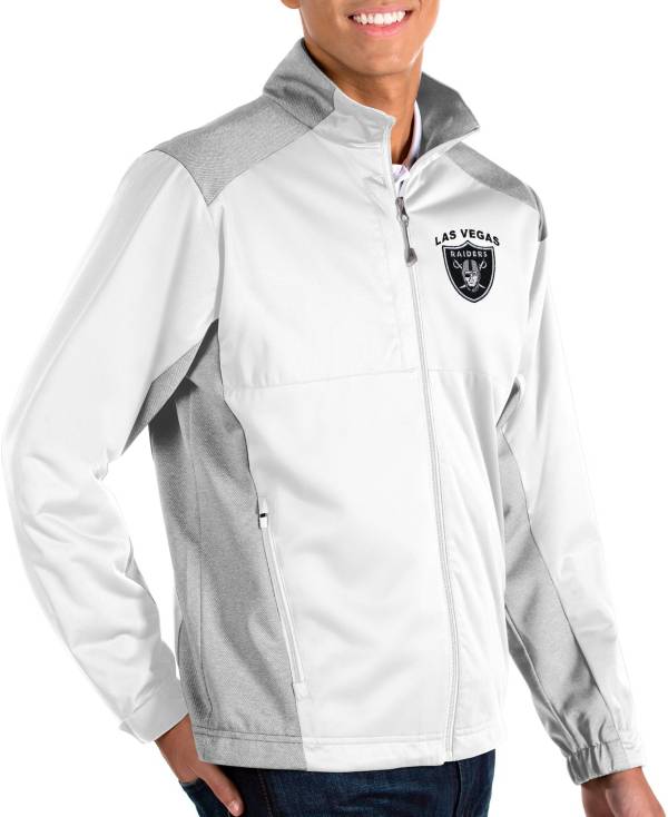 Antigua Men's Las Vegas Raiders Revolve White Full-Zip Jacket