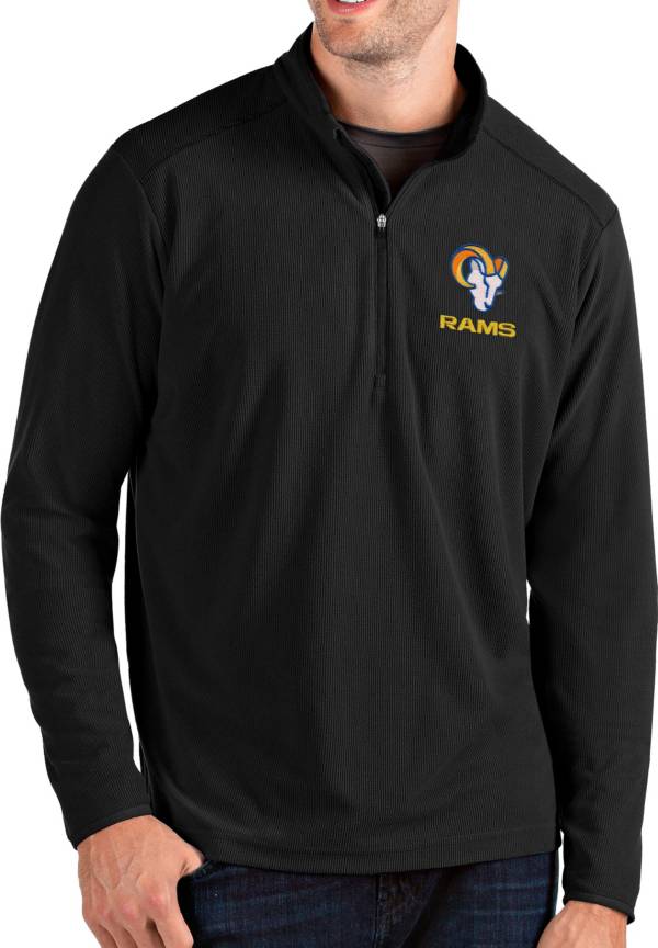 Antigua Men's Los Angeles Rams Black Glacier Quarter-Zip Shirt