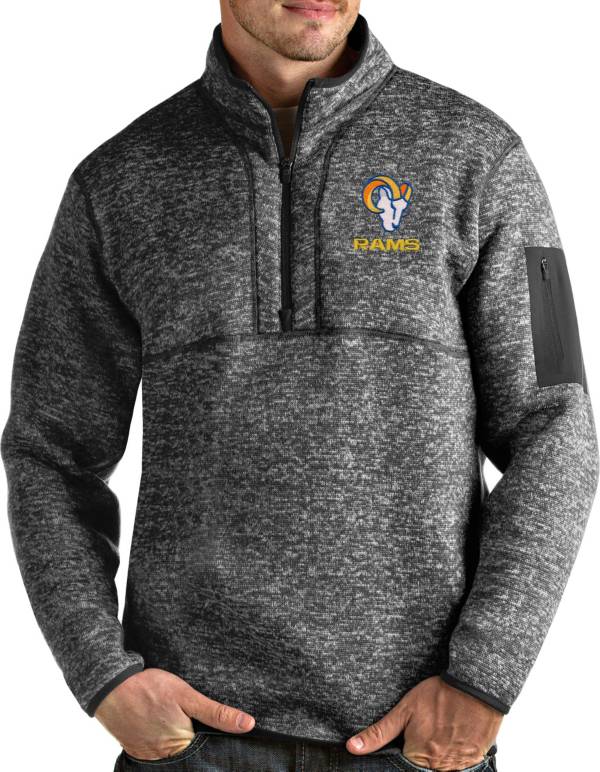 Antigua Men's Los Angeles Rams Grey Fortune Pullover Jacket