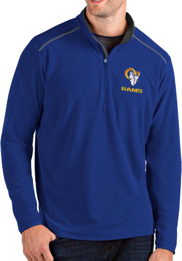 Antigua Men's Los Angeles Rams Royal Glacier Quarter-Zip Shirt