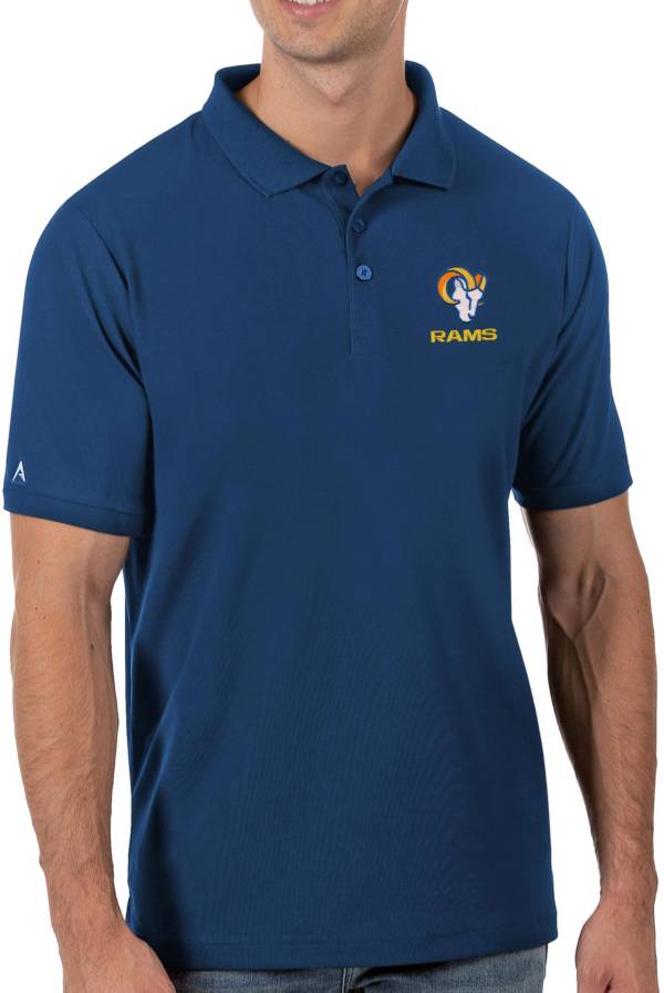 Antigua Men's Los Angeles Rams Royal Pique Xtra-Lite Polo