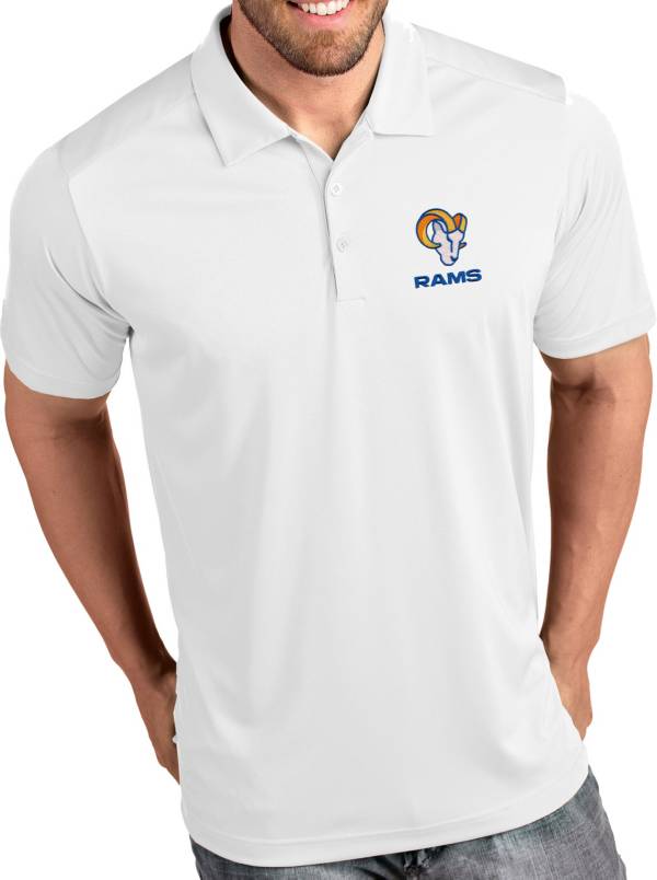 Antigua Men's Los Angeles Rams White Tribute Performance Polo