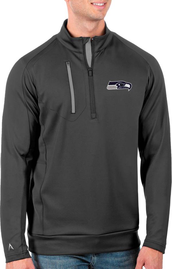 Antigua Men's Seattle Seahawks Grey Generation Half-Zip Pullover