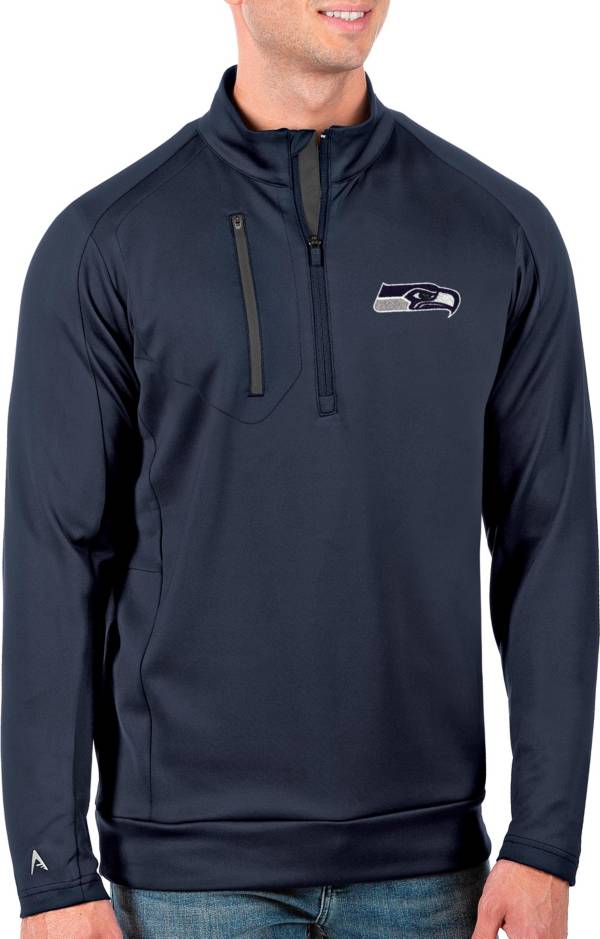 Antigua Men's Seattle Seahawks Navy Generation Half-Zip Pullover